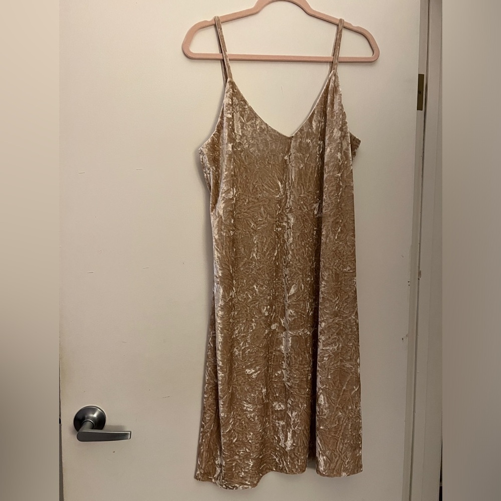 H&M crushed velvet cami dress